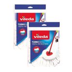 Vileda Easywring Clean Turbo Paspas Yedek,%100 Mikrofiber, Beyaz, 2 Adet