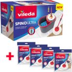 Vileda Spino Ultra Otomatik Temizlik Seti + 4 Yedek Paspas - Set + 4 Yedek