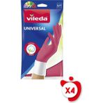 Vileda Standart Universal Doğal Lateks S Beden Kırmızı Eldiven 4 Paket