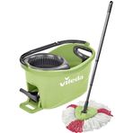Vileda Turbo 2in1 Yeşil Temizlik Seti, 130 cm Uzayan Sap, Üçgen Başlık