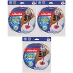Vileda Turbo Classic Yedek Mop Paspas Ucu,%100 Mikrofiber, 3'lü Set