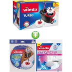 Vileda Turbo Pedallı Temizlik Seti +Turbo Yedek Mop Paspas Ucu+Actifibre Mikrofiber Bez