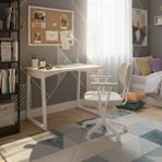 Vilinze Biga Çalışma Ofis Masası ve Deniz Çalışma Ofis Sandalyesi Set - 60X120 cm - 6090 Kollu - Açık Gri