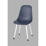Vilinze Eames Ahşap Ayak Plastik Sandalye - Antrasit - Beyaz