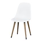 Vilinze Eames Kestane Ahşap Ayak Plastik Beyaz Sandalye