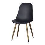 Vilinze Eames Kestane Ahşap Ayak Plastik Siyah Sandalye