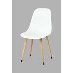 Vilinze Eames Naturel Ahşap Ayak Plastik Beyaz Sandalye