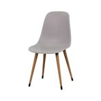 VİLİNZE Eames Naturel Ahşap Ayak Plastik Gri Sandalye