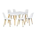 Vilinze Eames Sandalye Avanos Ahşap Mdf Mutfak Masası Takımı - 80x140 Cm
