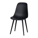 Vilinze Eames Siyah Ahşap Ayak Plastik Siyah Sandalye