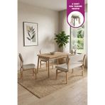 VİLİNZE Ege Sandalye Ve Bank Avanos Ahşap Açılır Mdf Mutfak Masası Takımı - 70x120 Cm