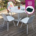 Vilinze Home Tilia Plastik Bahçe Balkon Bistro Seti Katlanır Masa 60*60 Cm (1+4 Set) Beyaz