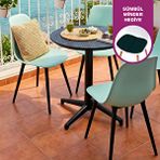 Vilinze Home Tilia Plastik Bahçe Balkon Bistro Seti Katlanır Masa 60*60 Cm (1+4 Set) Yeşil