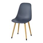 Vilinze Home Vilinze Eames Naturel Ahşap Ayak Plastik Füme Sandalye Antrasit
