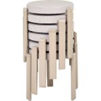 VİLİNZE Teras Vizon Metal Ayak Teddy Kumaş İstiflenebilir Mutfak-Balkon Taburesi (6 Adet)