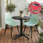 Vilinze Tilia Plastik Bahçe Balkon Bistro Seti Katlanır Masa 60*60 cm - Siyah - Yeşil