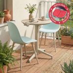 Vilinze Tilia Plastik Bahçe Balkon Bistro Seti Katlanır Masa 60*60 cm - Yeşil - Krem
