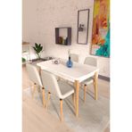 VİLİNZE Tosya Sandalye Avanos Ahşap MDF Açılır Mutfak Masası Takımı - 70x120+30 cm