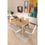 VİLİNZE Tosya Sandalye Tosya Bank Avanos Ahşap MDF Açılır Mutfak Masası Takımı - 70x120+30 cm