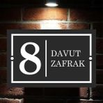 Villa - Daire Kapı No Duvar Numarası 13X20CM Alüminyum Krom Ayaklı Zafrakreklam - 13 x 20 cm