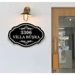 Villa -Site -Konak - Daire Apartman Isimliği - Apartman Tabelası 50X35CM Kişiye Özel - Ahşap - 50 x 35 cm
