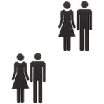 VILLCASE 2 Çift Bay ve Bayan Banyo Tabelaları wc banyo işareti tuvalet tanımlama işaretleri kadın tuvaleti işareti erkekler tuvaleti tabelası nostaljik süslemek tuvalet kapısı