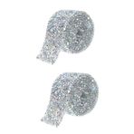 VILLCASE 2 Rulo Yapıştırıcı Matkap Elmas Taklidi Şerit Diy Giysi Aksesuarı Boncuklu Süsleme Kristal Şerit Zanaat Dizisi Süs El Sanatları Kolye Altın Gelin El Çantası Bardak Flaş