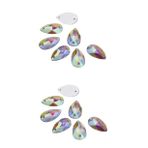 VILLCASE 2 Set Muhteşem Reçine Kristaller Düz Arka Yapay Elmaslar Kiti 11x18mm Boyut Kostüm Yapımı Tırnak Sanatı Boncuk Süslemeleri Için 50 Adet*2