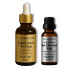 VILLENATURE Cilt ve Saç Bakım Yağı Seti, Soğuk Sıkım Hint Yağı 50ml ve Nar Çekirdeği Yağı 20ml, %100 Saf ve Doğal, Nemlendirici ve Besleyici