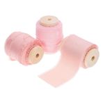 VILLFUL 3 Rulo Saten elle yırtılmış ham kenarlı kumaş şeritler hasır çamaşır sepeti turuncu kurdele Festival ev şamdanları bağcık dekorasyon şerit saçak şeritler polyester