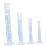 VILLFUL 4 Adet Dereceli Silindirlerin Ölçülmesi Bardak Cam Ölçüm Silindiri 100ml 50ml Deney Silindiri Sıvılar Için Ölçüm Beherleri Için Araçlar Mililitre Ölçü Kabı Matara Çocuk Ölçek