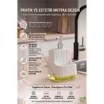 VİLORA HOME Modern Şeffaf Tabanlı Dayanımlı Tezgah Üstü Sabunluk&Sünger-Kuru Sabun Bölmeli Mutfak-Banyo Sabunluğu