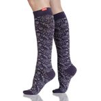 VIM & VIGR Merinos Yünü 15-20 mmHg Kademeli Sıkıştırma Çorapları Kadın ve Erkek için, Vintage Mor Juliet Çiçekli, 2