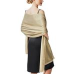 vimate Parlak Metalik Pashmina Şal Gelin Düğün Akşam Partisi Resmi Elbiseler için Eşarp Sarar, B #. Altın 1, 70.8"x27.5"