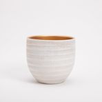 Vimin box Büyük, şık toprak saksı, altın iç mekanlarla süslenmiştir | D. 18 cm - Y 16 cm | modern dekoratif bitki saksısı, bitkiler, çiçekler, sulu meyveler, Sansevieria | iç ve dış mekan için