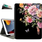 Vimorco iPad 9./8./7. Nesil Kılıf, iPad 9. Nesil Kılıf için, iPad 10.2 Kılıfları 10,2 inç Kapak, Otomatik Uyku/Uyanma, iPad Kapak 9. Nesil Çok Açılı Görünüm, Kelebek Çiçek