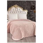 Vinaldi Emboss Çift Kişilik Battaniye, 220X240 Polyester Battaniye Pudra