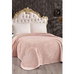 Vinaldi Emboss Çift Kişilik Battaniye, 220X240 Polyester Battaniye Pudra