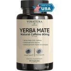 Vinatura Yerba Mate, Taurine - 1400MG - Natural Caffeine & Energy Enhanced Vitamın B Complex - 60 Capsules - Aromasız
