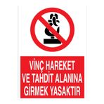 Vinç Hareket Ve Tahdit alanına Girmek Yasaktır Uyarı Tabelası - 35x50 Alüminyum Kompozit Panel - V18