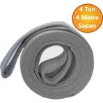 Vinç Sapan Polyester Spanzet 4 Ton 4 Metre Gri Sağlam Yük Kaldırma Taşıma Indirme Caraskal Halat - 0,5