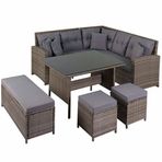 Vinca Wicker Köşe Bahçe Mobilyası Takımı