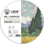 Vincent Oil & Acrylic Canvas White Daire Tuval Dokulu Blok 300 Gram 35 cm 10 Sayfa