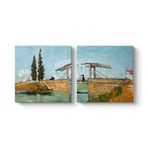 Vincent Van Gogh - Arles Köprüsü 2 Parçalı Tablosu
