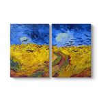 Vincent Van Gogh - Buğday Tarlası ve Kargalar Tablosu 103 x 70-2 Parçalı