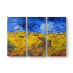 Vincent Van Gogh - Buğday Tarlası ve Kargalar Tablosu 111 x 75-3 Parçalı