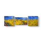 Vincent Van Gogh - Buğday Tarlası ve Kargalar Tablosu 136 x 40-3 Parçalı