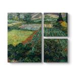 Vincent Van Gogh - Gelincik Tarlası Tablosu 88 x 73-3 Parçalı