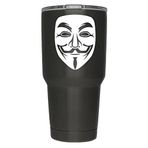 Vincit Veritas Anonim Maske Beyaz Vinil Çıkartma | 2'li Paket | Anonim Çıkartmalar V for Vendetta Sticker Guy Fawkes Sticker Hacker Maskesi Sticker Anonim | 7,5 cm | Yalnızca Çıkartma Bardak Dahil Değildir | D018