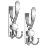 VINHOLD Metal Duvara Monte Havlu Kancaları, Havlu, Mont, Şapka, Tava, Banyo, Yatak Odası, Mutfak için Yardımcı Kancalar (2 Paket, Parlak)